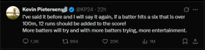 Bizarre! Kevin Pietersen suggests massive rule change; wants 12 runs for a six