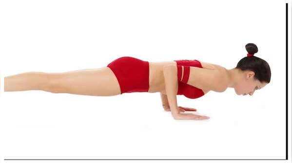 Four-Limbed Staff Pose strengthening core and upper body