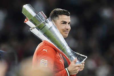 Cristiano Ronaldo celebrates his contract extension with Al Nassr