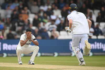 Mohammed Siraj observes England's batting dominance in the first Test.