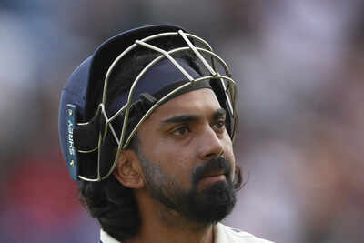 KL Rahul walking off the field