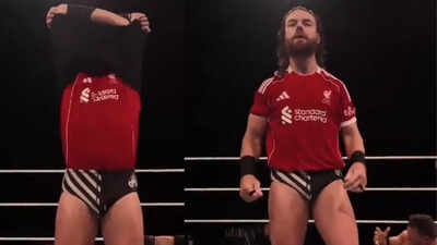 Watch: WWE Wrestler unveils Liverpool jersey in ring - the name on back stuns fans